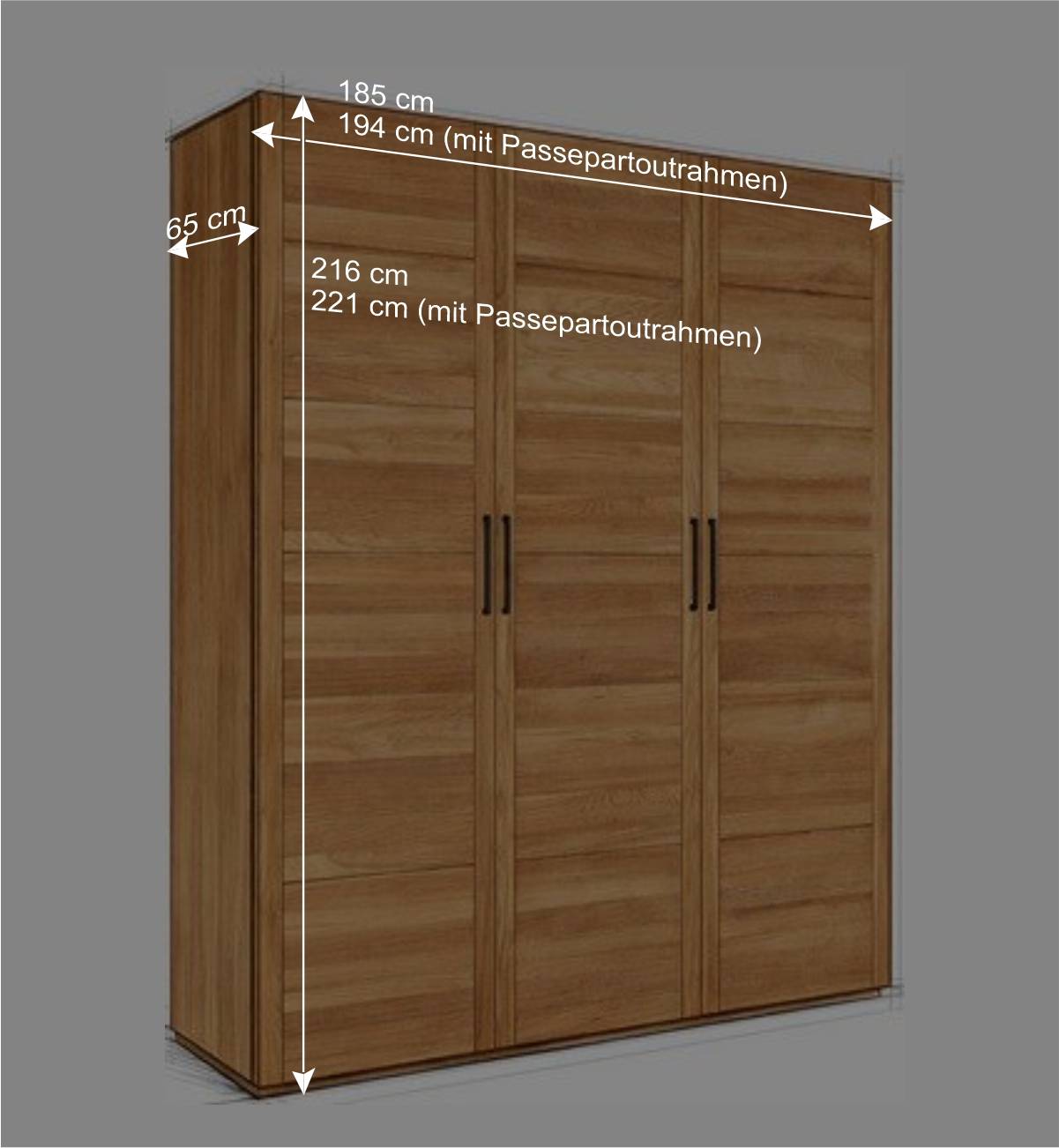 Wildeiche Schlafzimmerschrank massiv - Zaisan