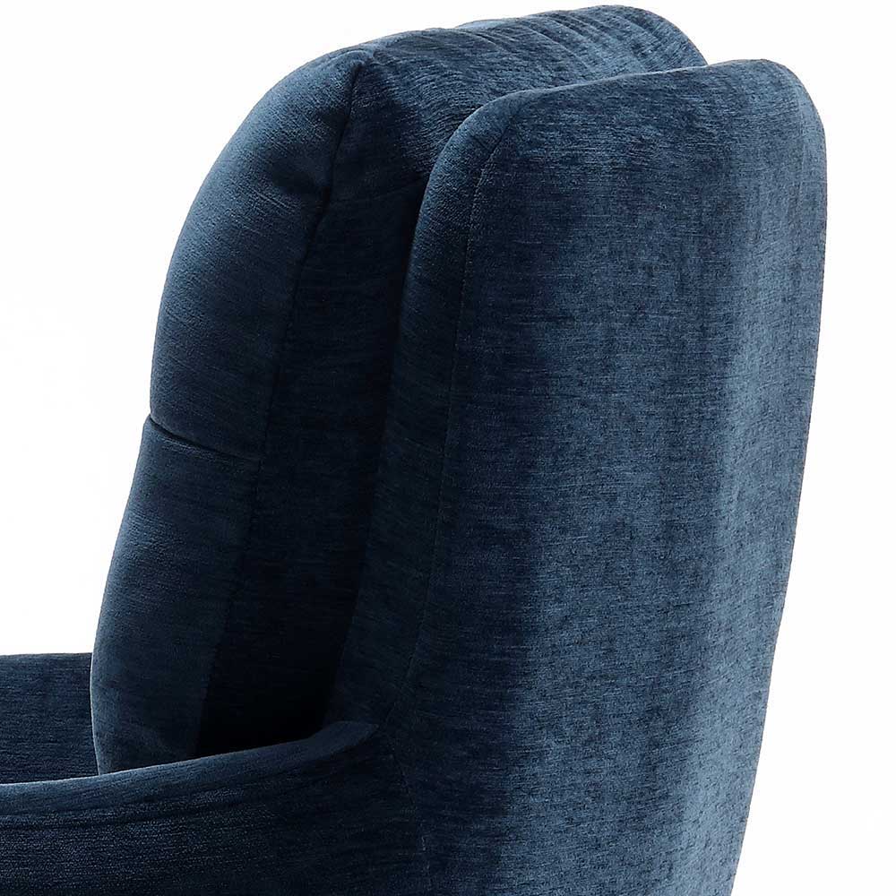 Chenille Drehsessel in Blau - Luanu (2er Set)