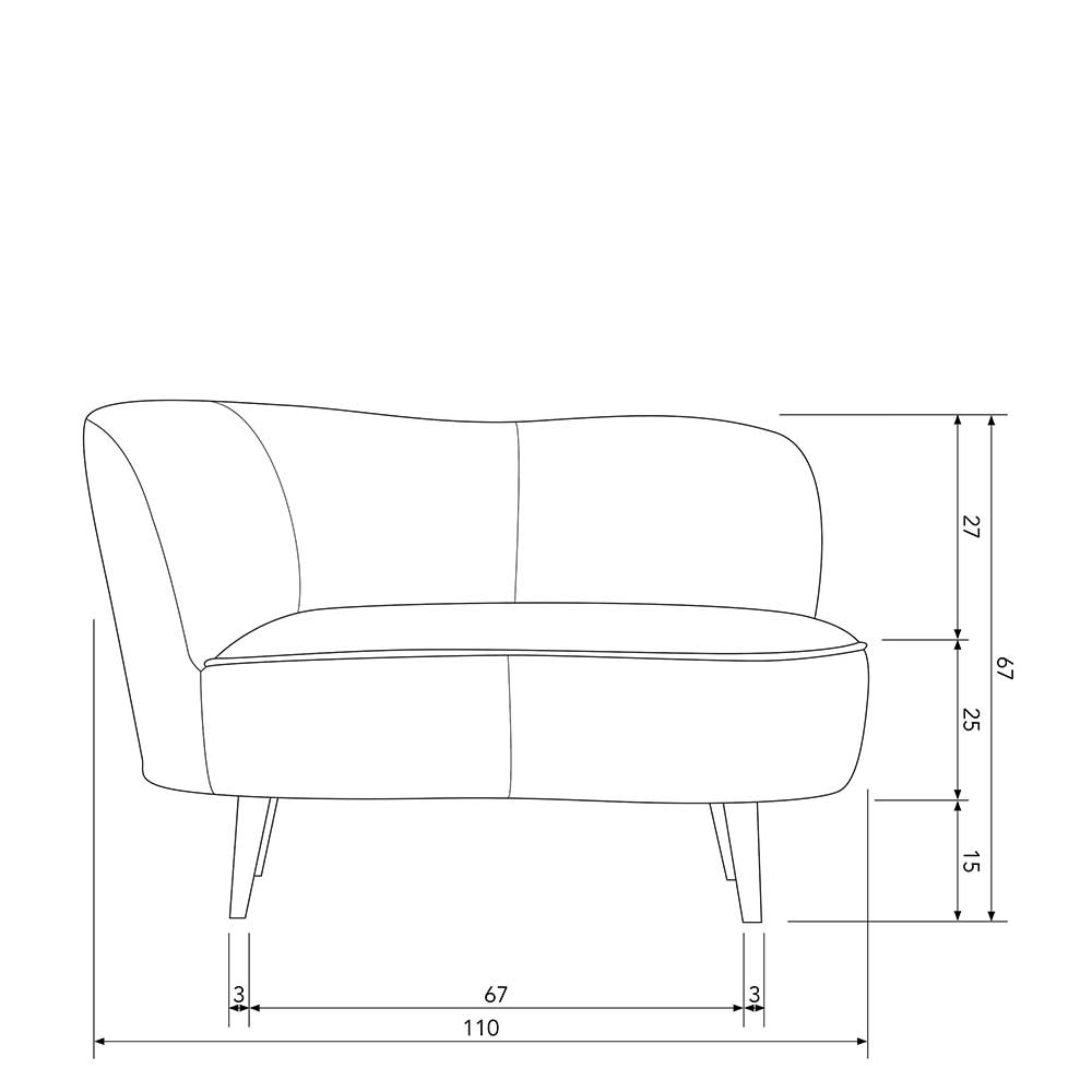 Design Sessel in Khaki Samtbezug und Schwarz Birkenholz-Beine - Griffina