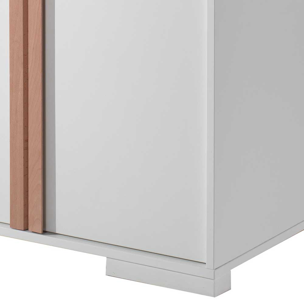 Scandi Wäscheschrank in Weiß und Buche mit Doppeltür - Cristalcio