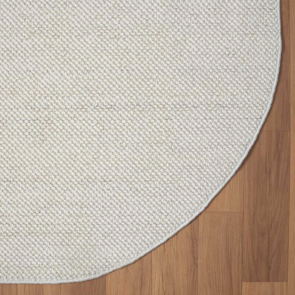 Cremeweißer Teppich in Rund 120 cm - Rema