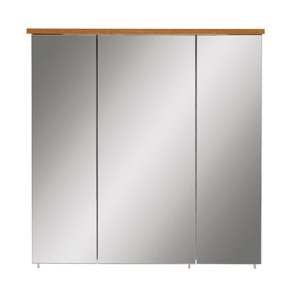 3-türiger Spiegel Badschrank 71 cm breit - Nienzo