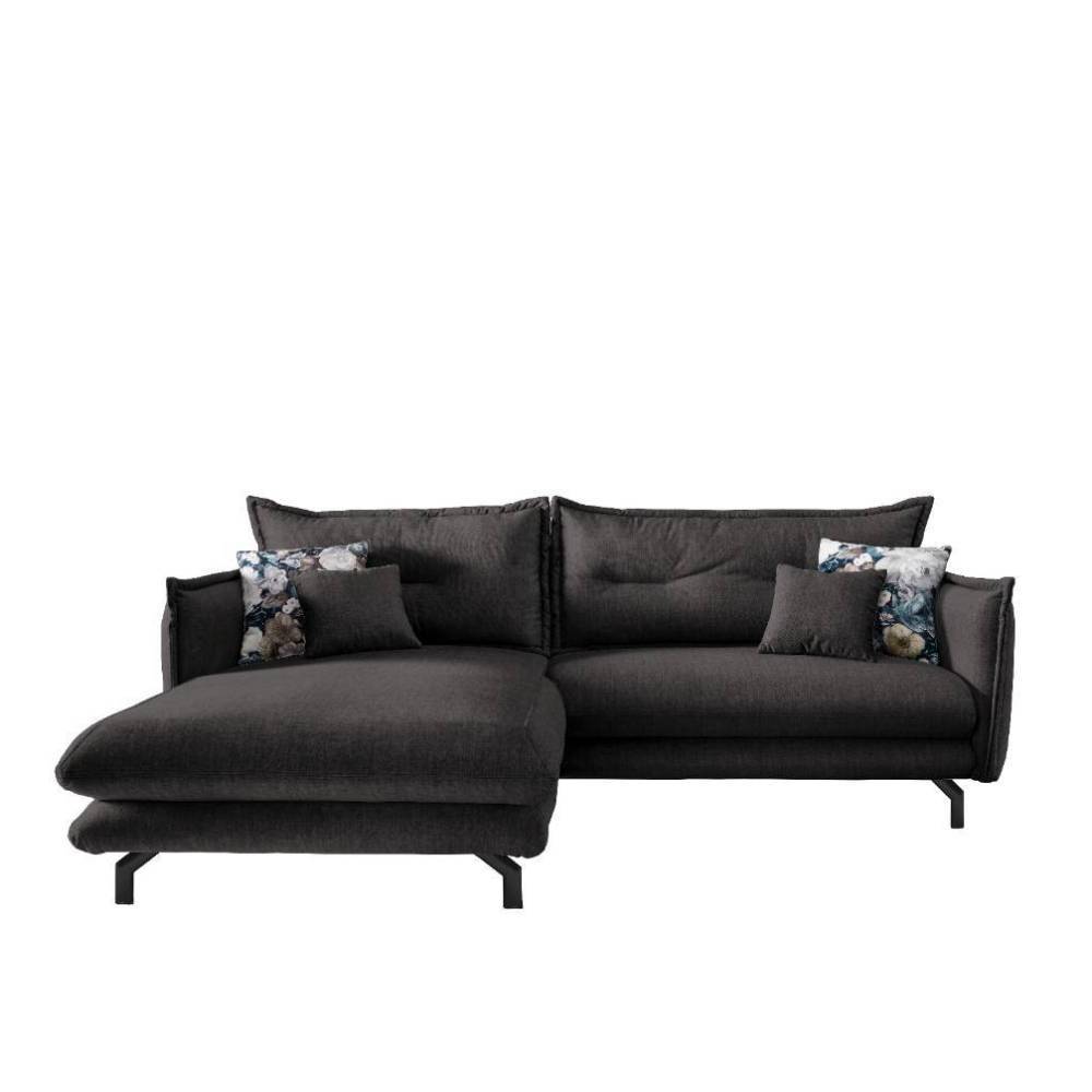Ecksofa in Anthrazit Stoffbezug - Imdyano