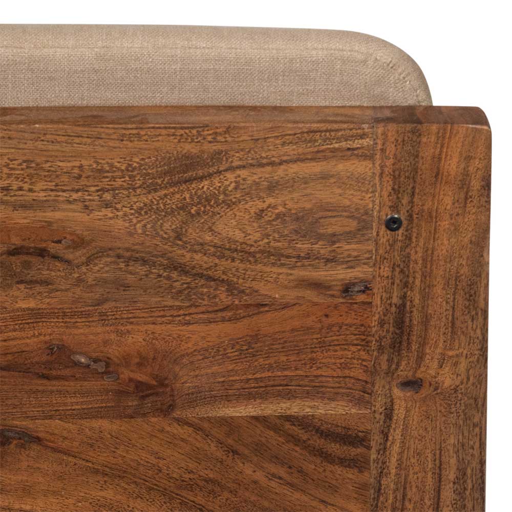 Akazienholz Sessel in Beige Boucle - Uriscano