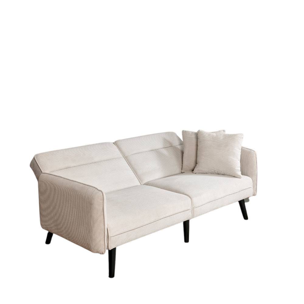 Klappsofa aus Cord Offwhite - Mailak