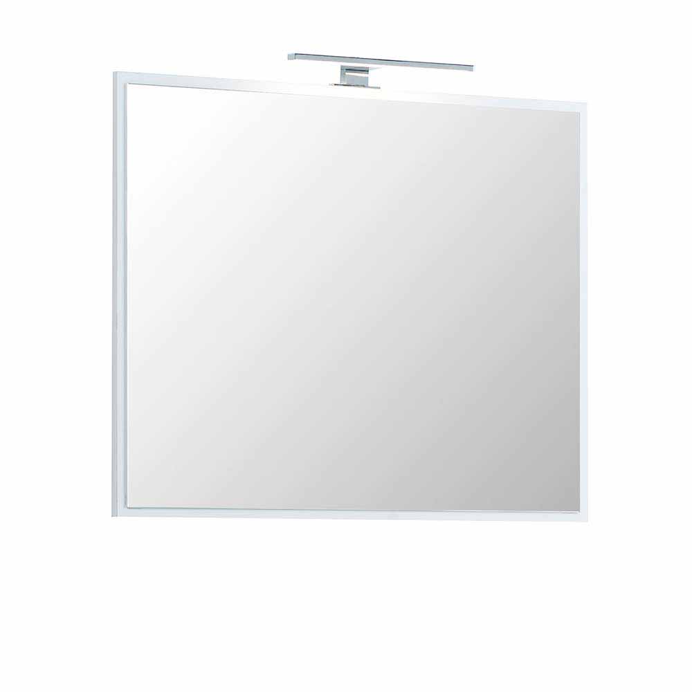 Bad Spiegel mit Rahmen in Weiß Coree optional mit Lampe LED