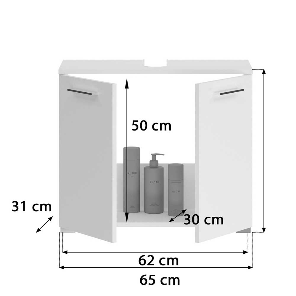 Waschbecken Unterschrank 65x55x31 cm - Zyaman
