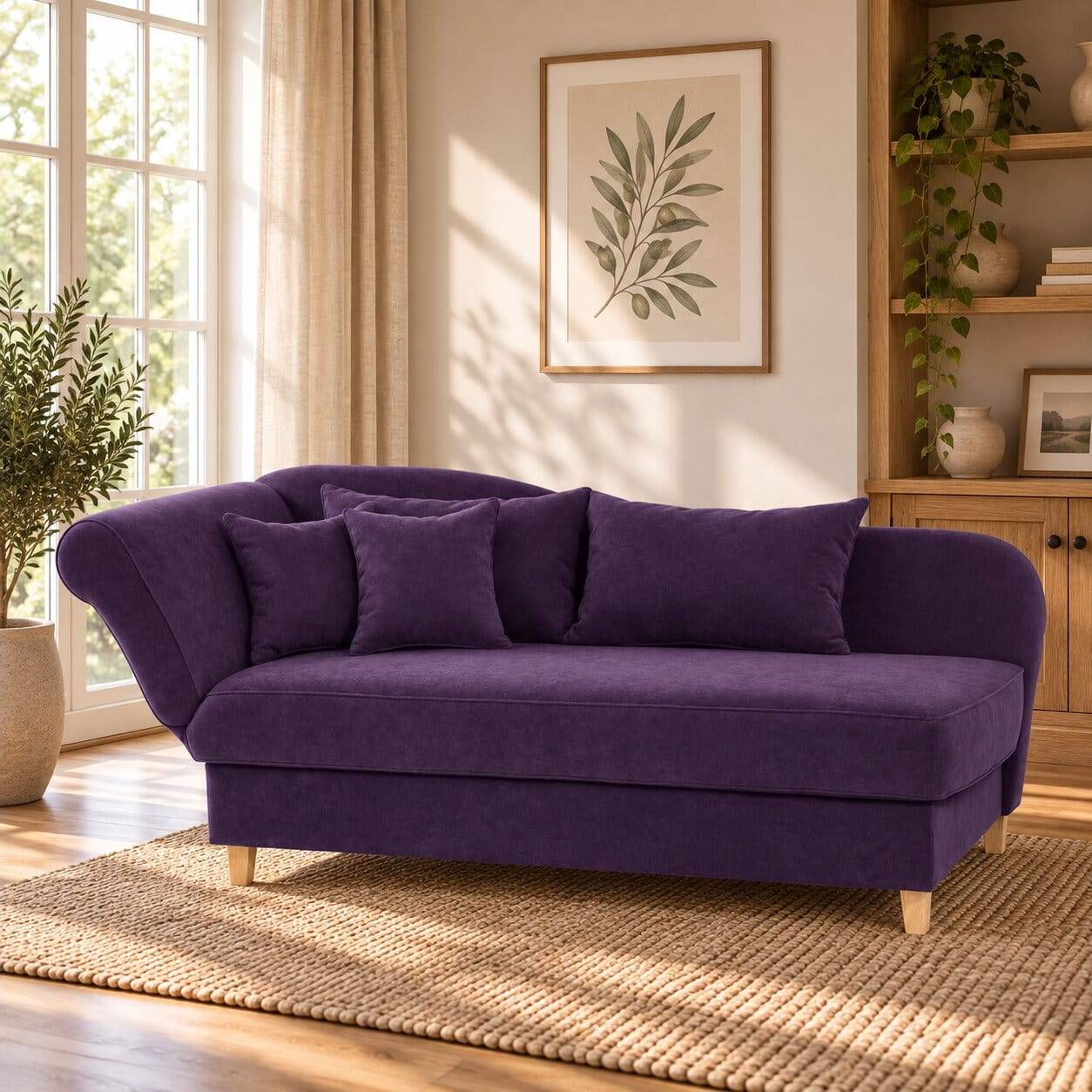 Velours Chaiselongue in Violett - Brains