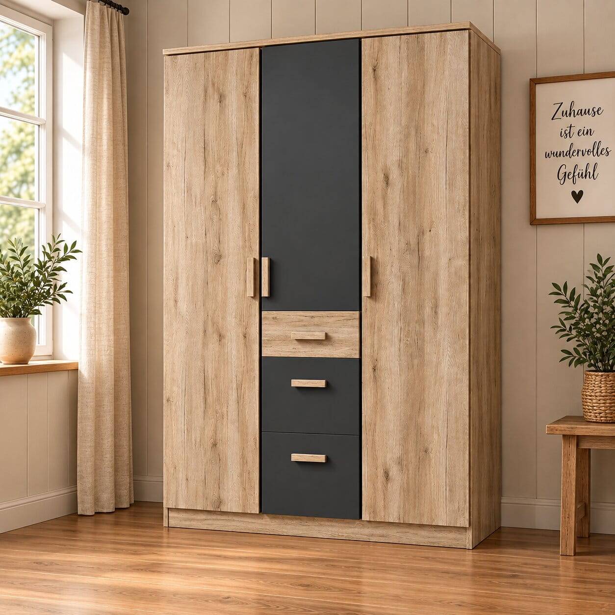 Kleiderschrank in Eiche San Remo - Jilamenda