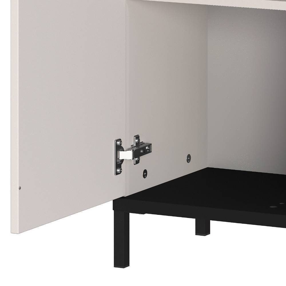Office Schrank in Hellgrau mit Schwarz - Gidius