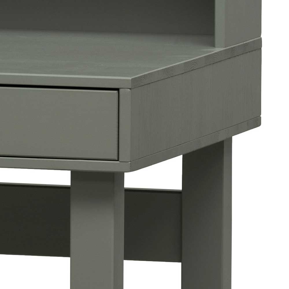 122x58 Schreibtisch mit Aufsatz in Graugrün - Daraon