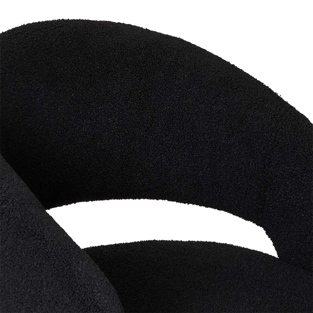 Boucle Armlehnenstuhl in Schwarz - Ivonata (2er Set)