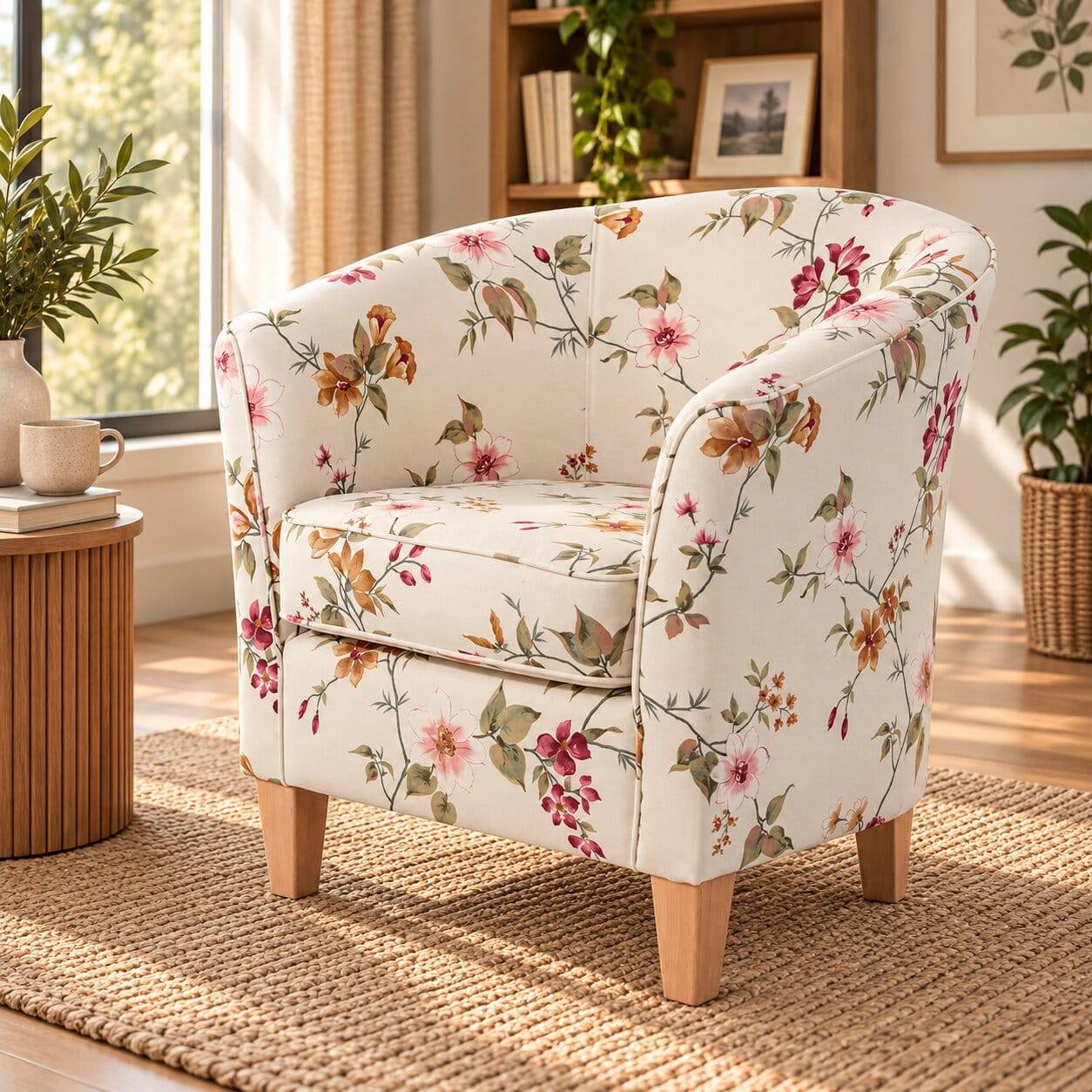 Sessel mit Stoffbezug mit Blumen Dessin - Barbadus