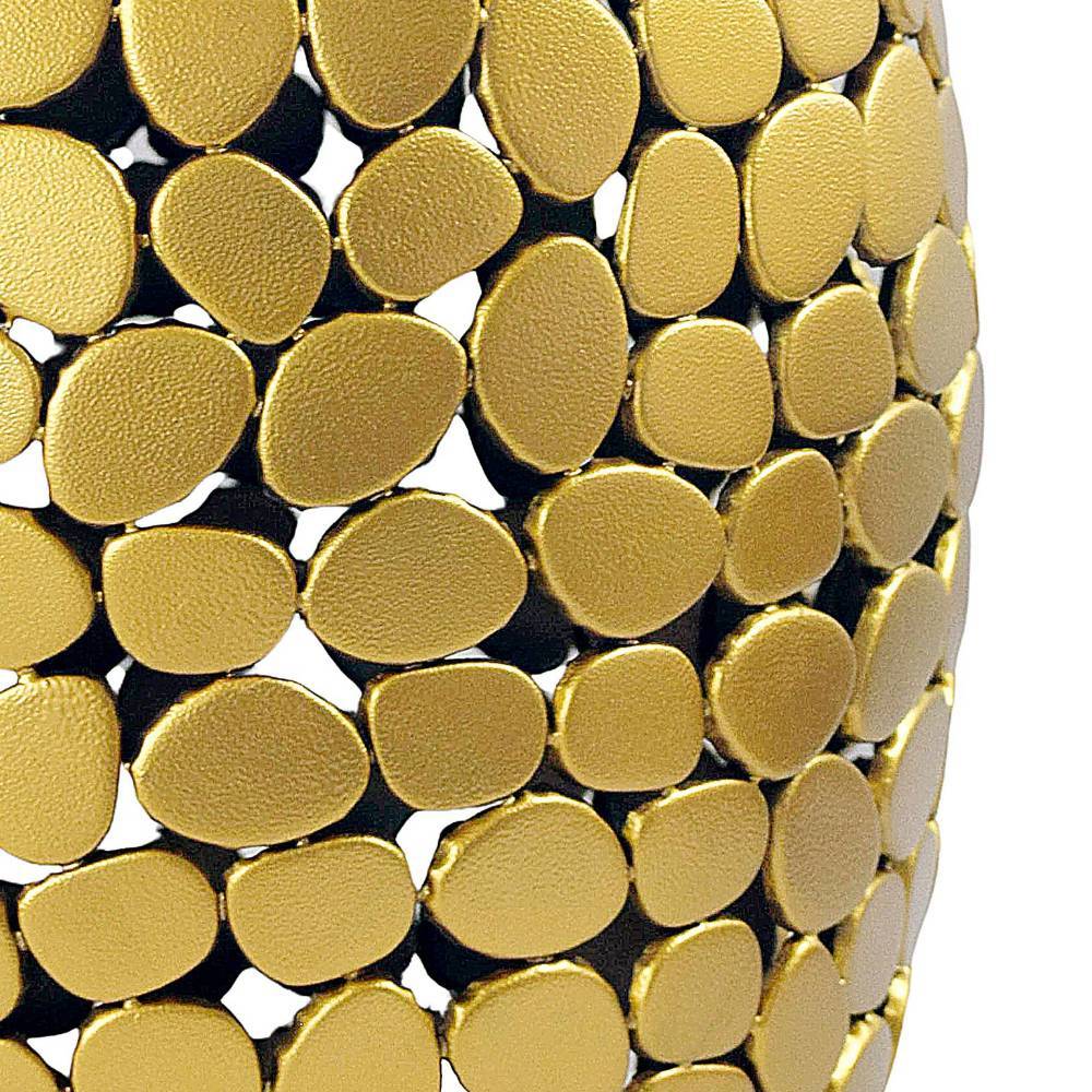 Goldener Beistelltisch mit strukturierter Metalloberfläche aus vielen ovalen Platten – Vernazza