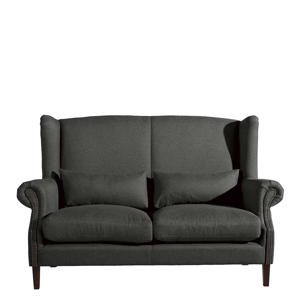 Zweisitzer Couch in Anthrazit Stoffbezug - Siamta