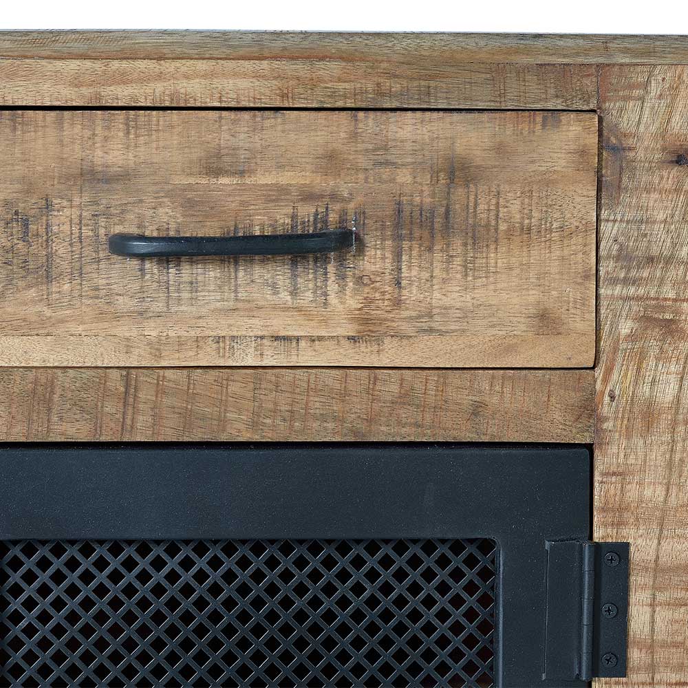 Industrial Kombi-Kommode auf Metall-Rädern - Thiano
