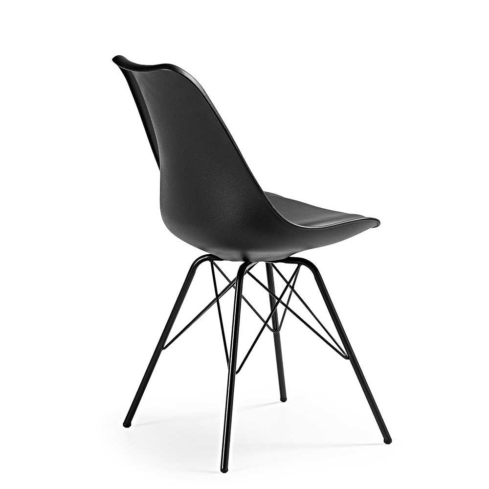 Schwarzer Stuhl mit Sitzschale - Termingo (4er Set)