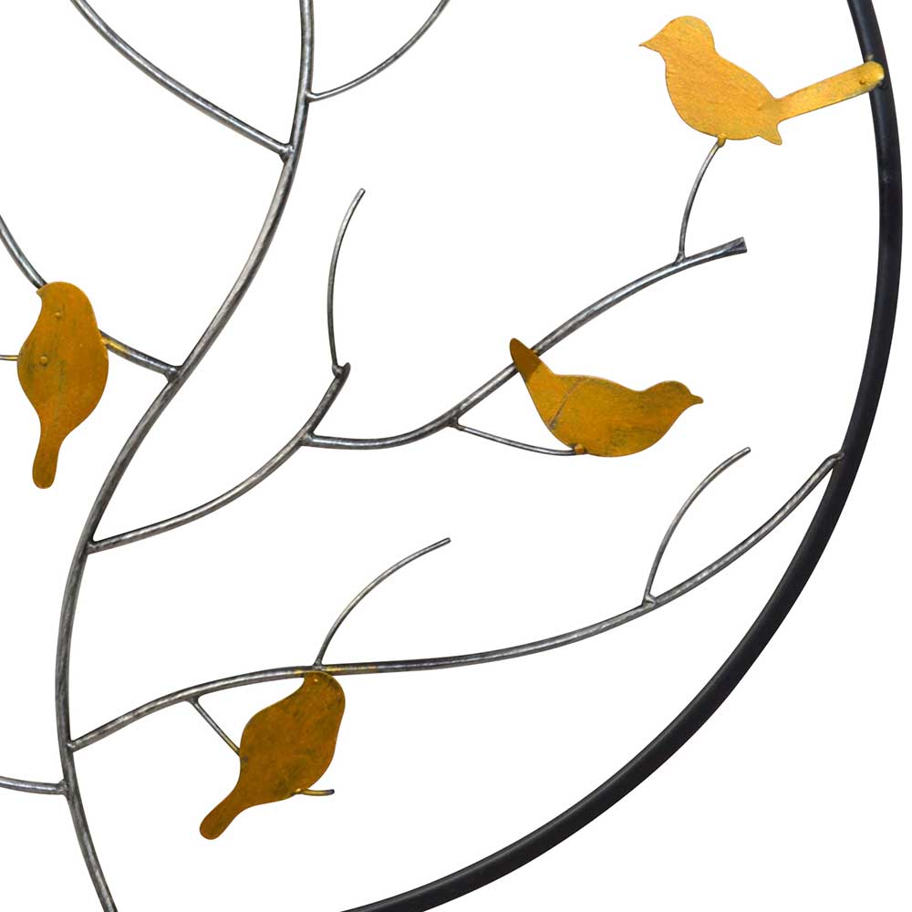 Runde Wanddeko Baum mit Vögeln - Azucar