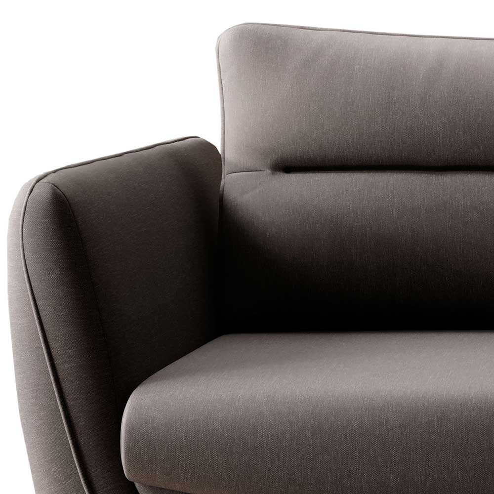 Dreisitzer Bettsofa in Dunkelbraun meliert - Goal