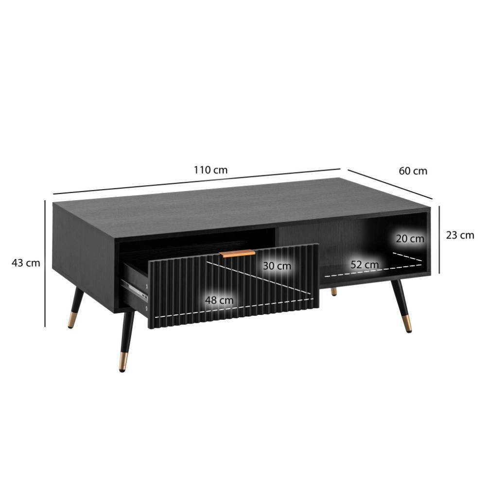 Retro Style Couchtisch mit Stauraum - Vacca