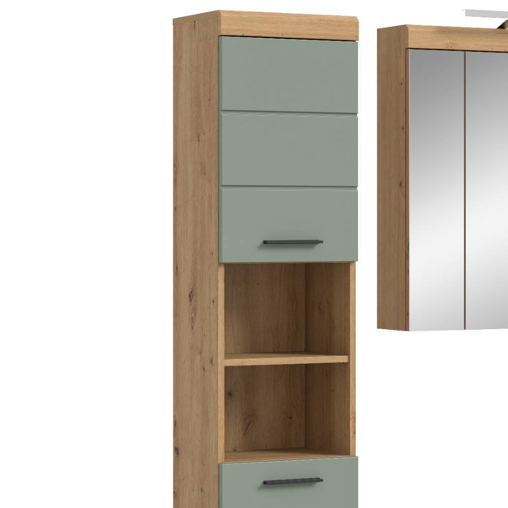 Badezimmer Möbel-Komplettset in Salbei - Tamdato (fünfteilig)