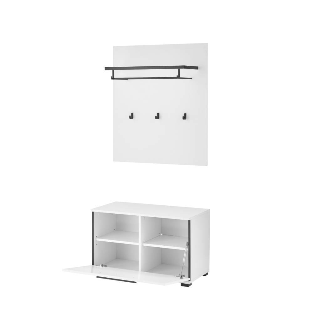 Garderobenpaneel und Flurbank Set - Ingmesan (zweiteilig)