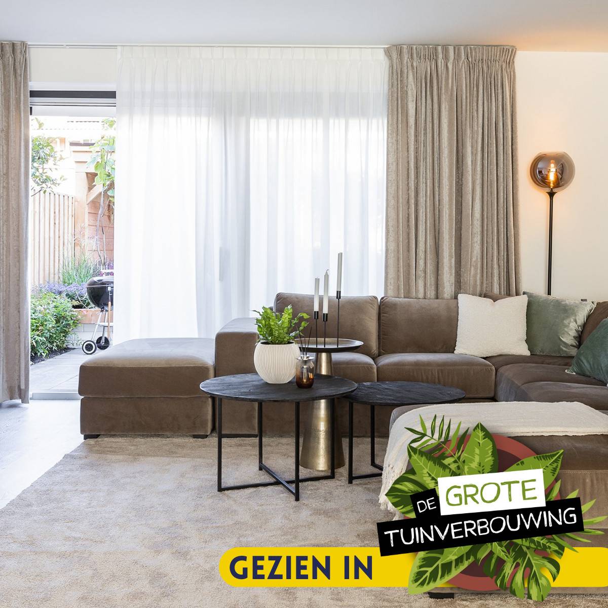 Runder Zweisatztisch aus lackiertem Massivholz als Couchtisch im Wohnzimmer – Unatoni