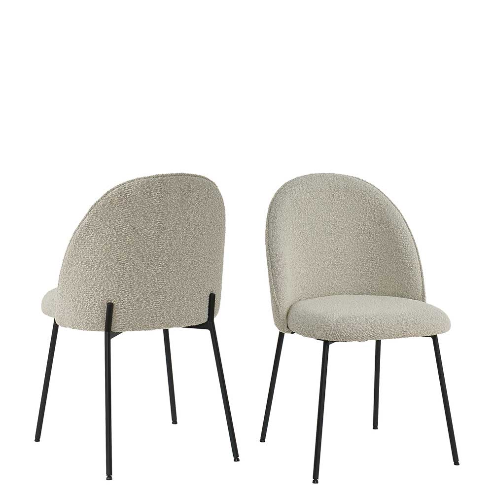 Stühle in Beigegrau mit Schwarz - Facanella (2er Set)