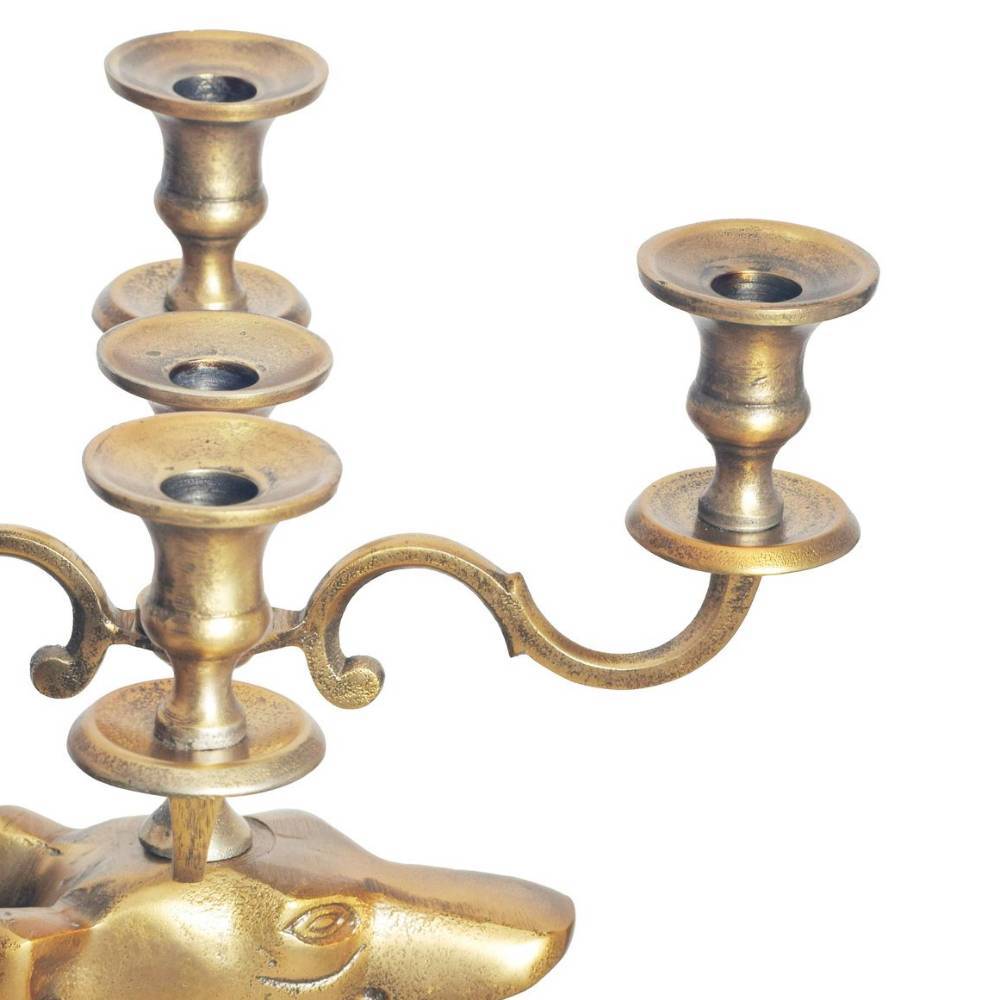 Windhund Kerzenleuchter in Gold aus Aluminium - Cowian