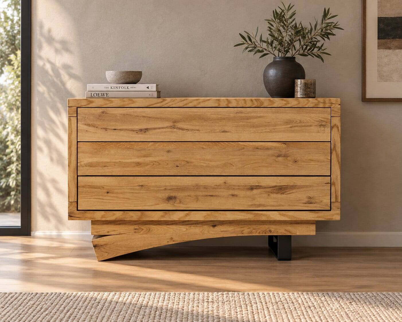 Ausgefallene Kommode aus Asteiche massiv - Vastillo