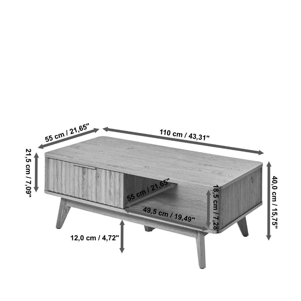 Wohnzimmertisch mit einer Schublade und Fach - Standing