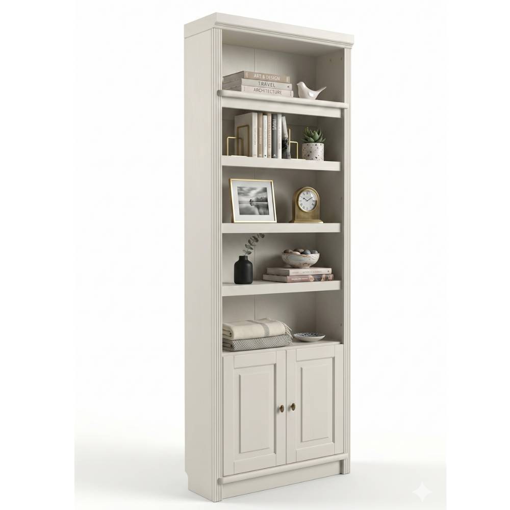 Landhaus-Chic Bücherregal in Cremeweiß - Timos