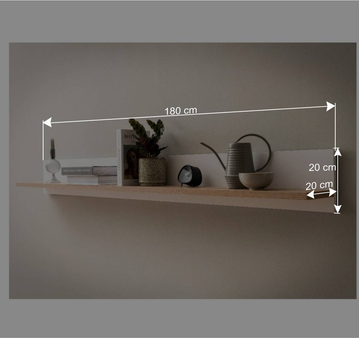 Wandboard in Weiß und Eiche Natur - Acke
