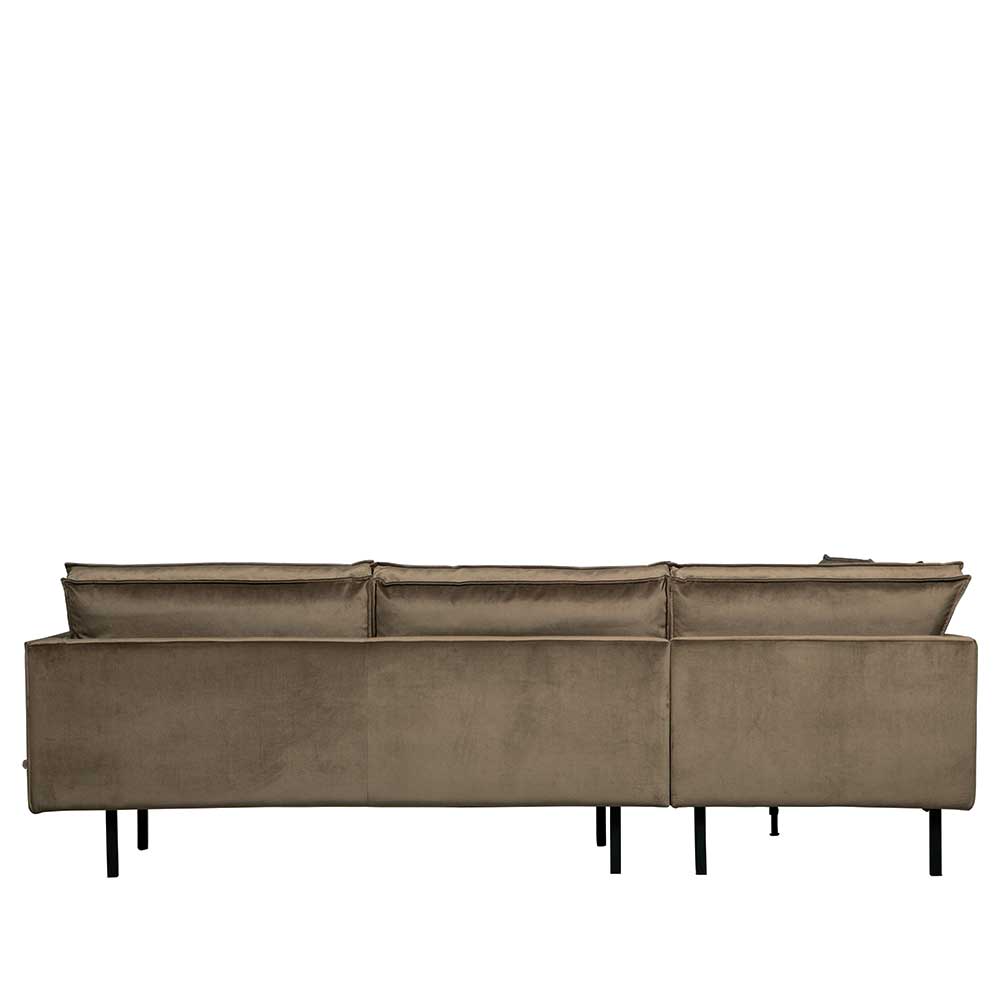 L-Form Wohnzimmer Sofa in Taupe Samt - Museo
