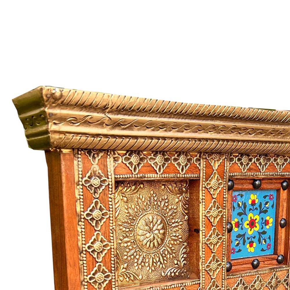 Boho Style Garderobenpaneel mit drei Kleiderhaken - Restaurazia