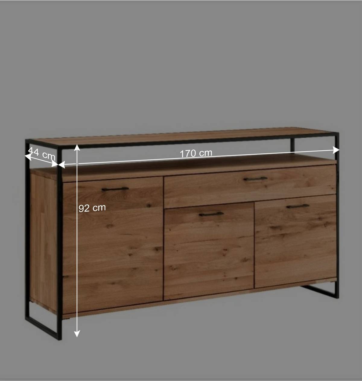 Industrial Sideboard aus Wildeiche und Stahl - Ingbo