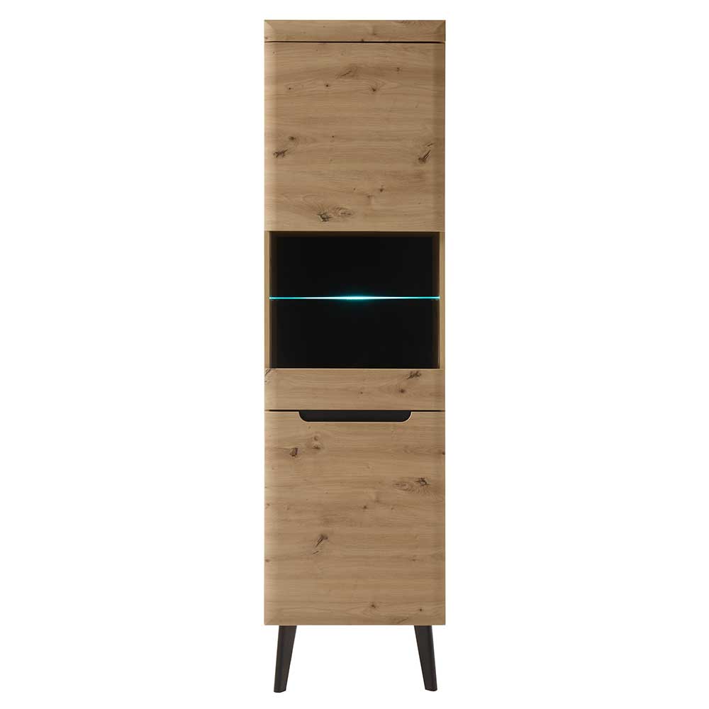 53x197x40 Wohnzimmerschrank 2-türig mit Glas - Olcian