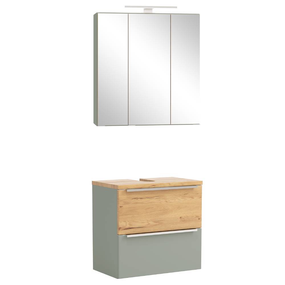 Waschbeckenschrank & Spiegelschrank Set - Malivtros (zweiteilig)