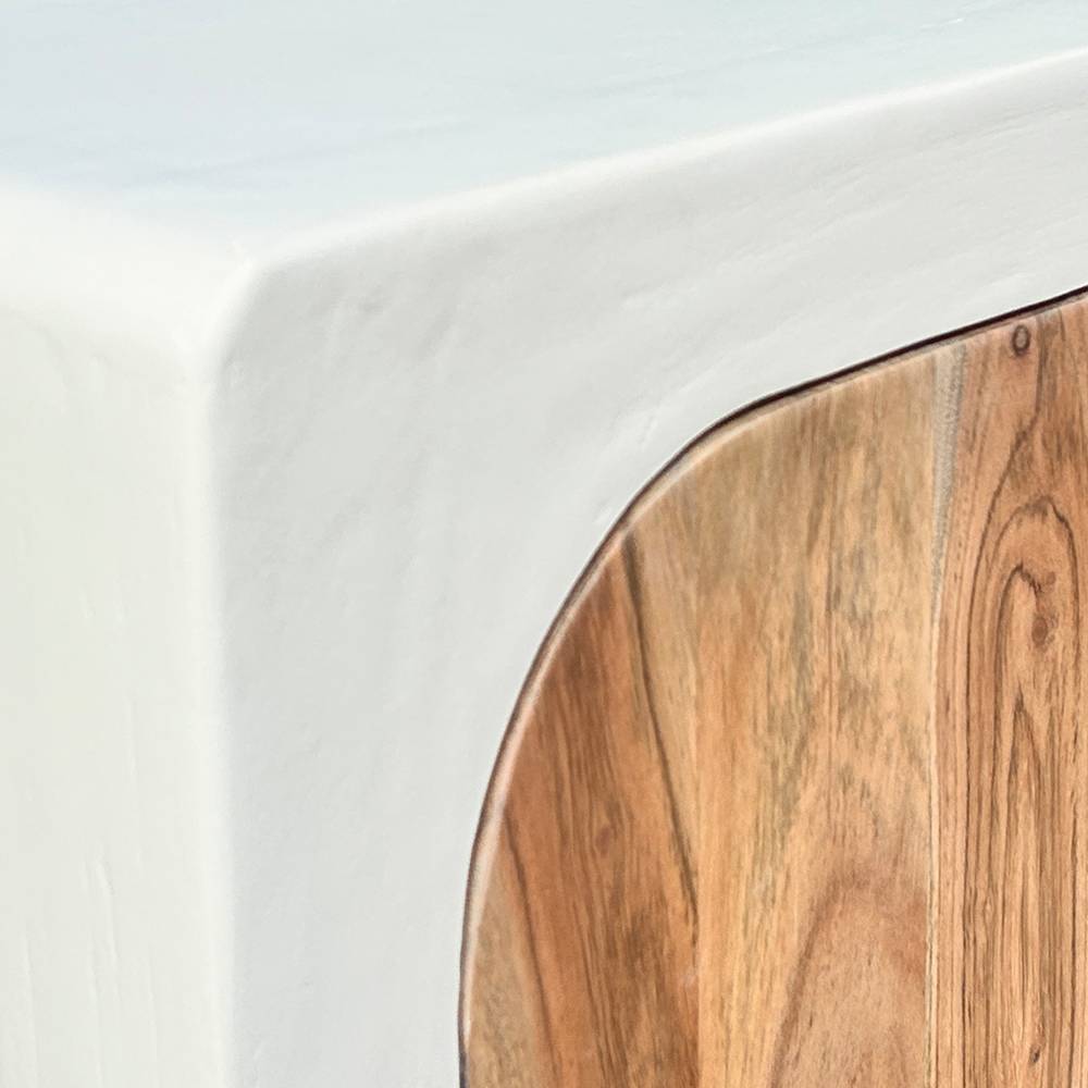Skandi Sideboard in Naturweiß und Akazie - Usilvea