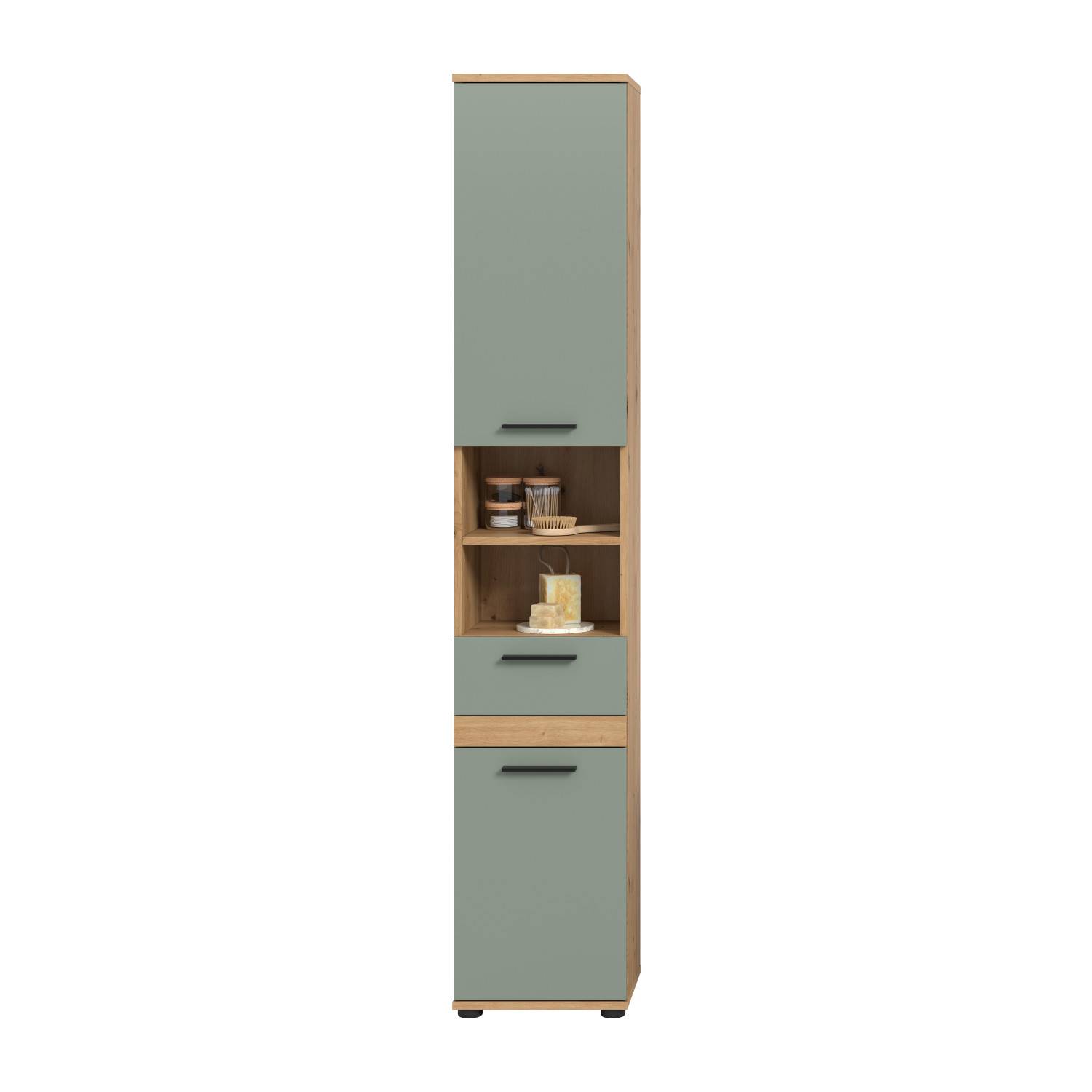 Hoher Badschrank mit offenen Fächern - Luzanos I