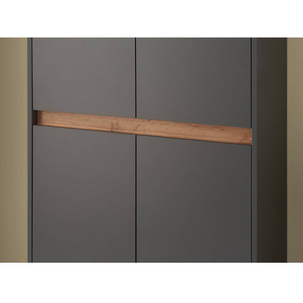 Hoher Schuhschrank in Anthrazit - Ahilav