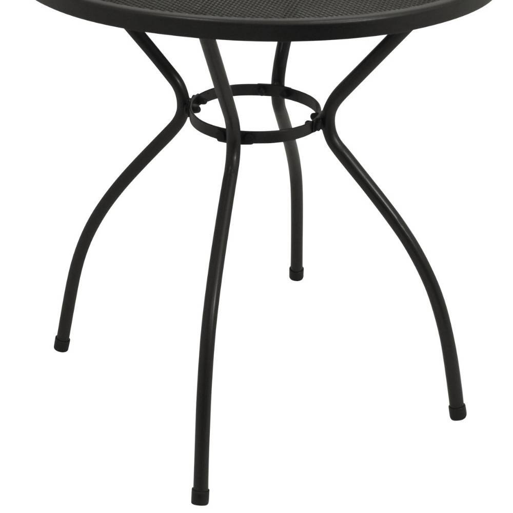 Geschwungene schwarze Metallbeine des Gartentisches, stabiles Untergestell – Mali
