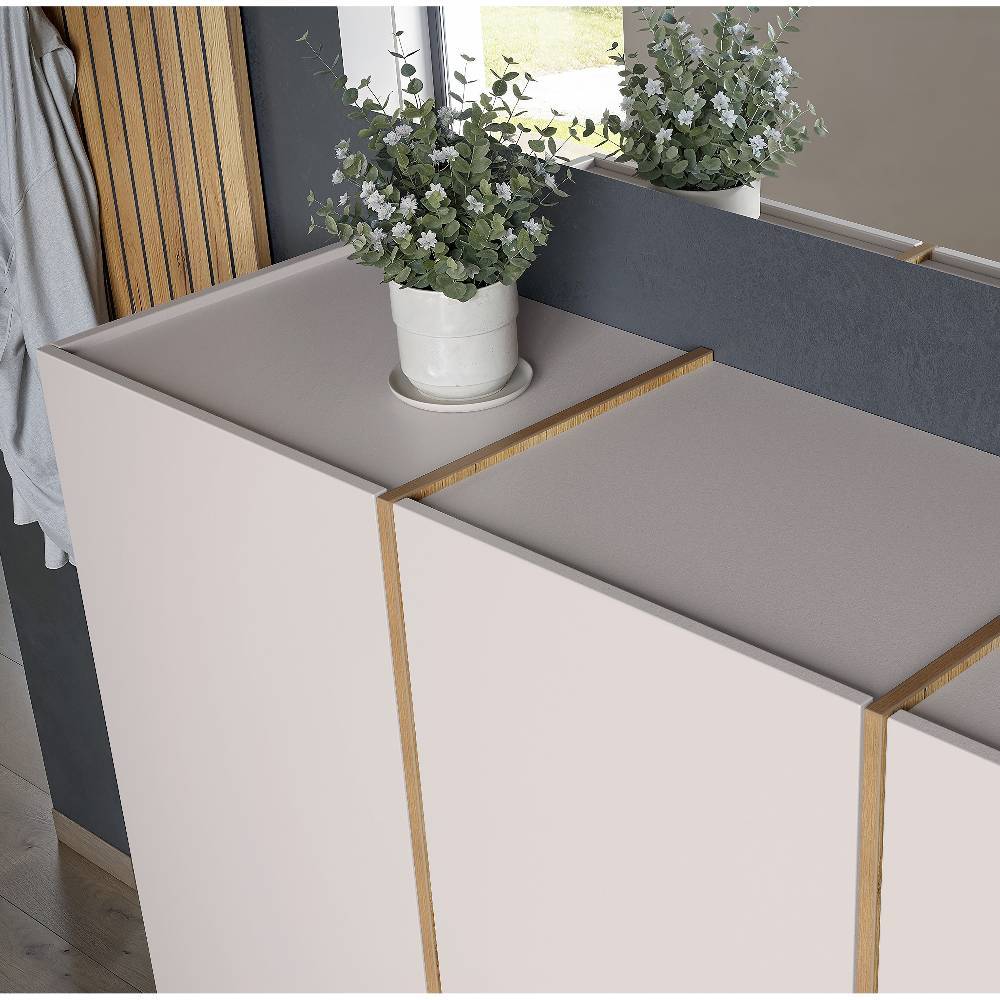 Hängendes Flur-Sideboard in Hellgrau - Unika