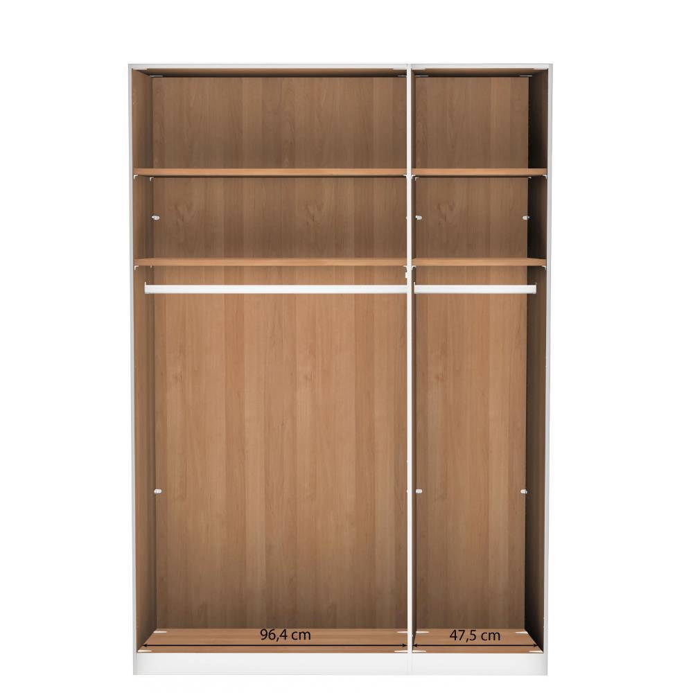 Glasfront-Schlafzimmerschrank in Dunkelbraun - Hung