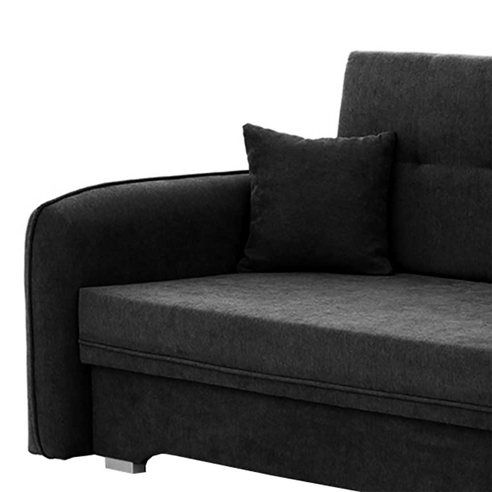 Klappcouch in Schwarz Veloursbezug - Yangu
