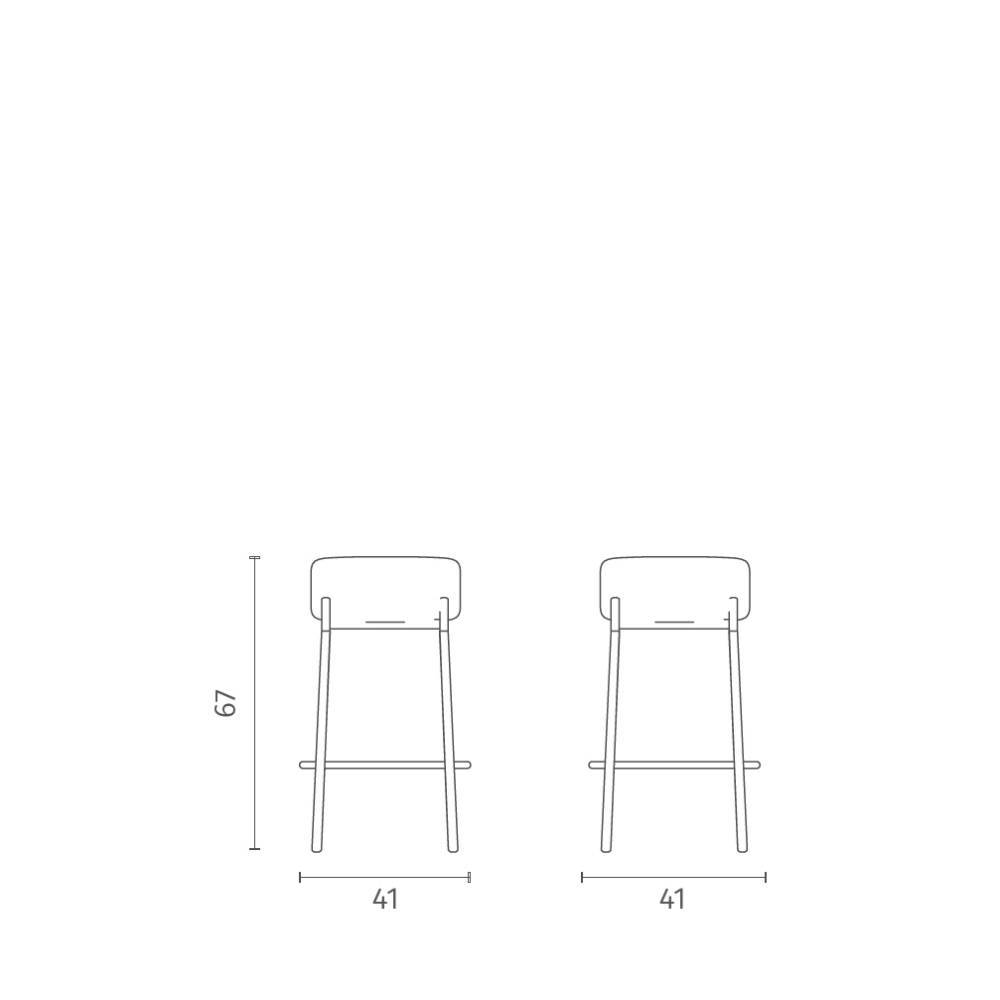 Runder Barhocker in Rostbraun Boucle - Porto (2er Set)
