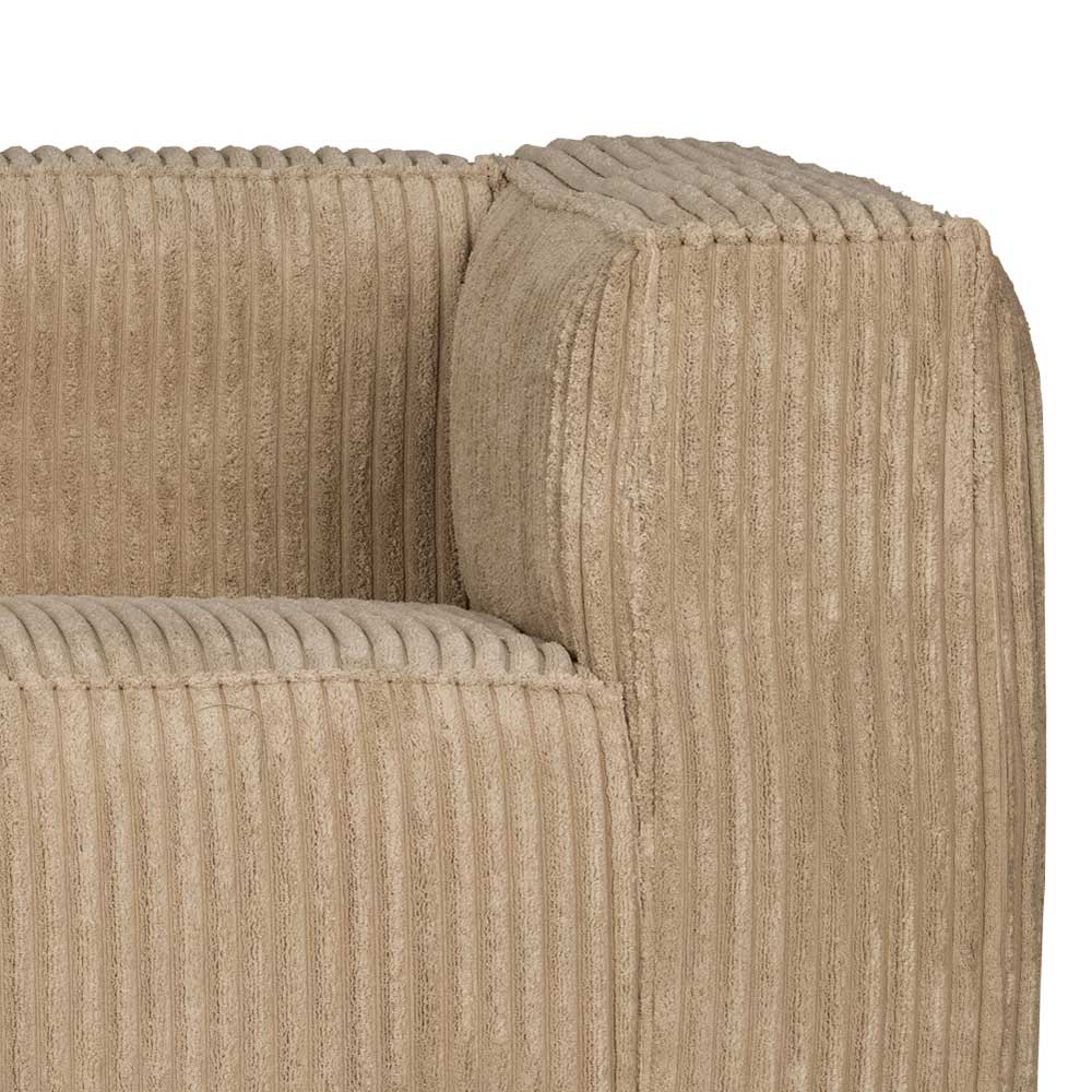 Bodentiefes Sofa aus Cordstoff in Beige - Loudes