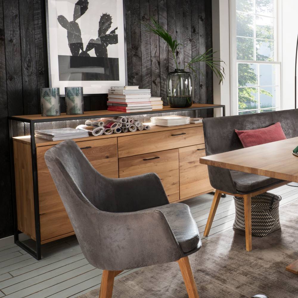 Industrial Sideboard aus Wildeiche und Stahl - Ingbo