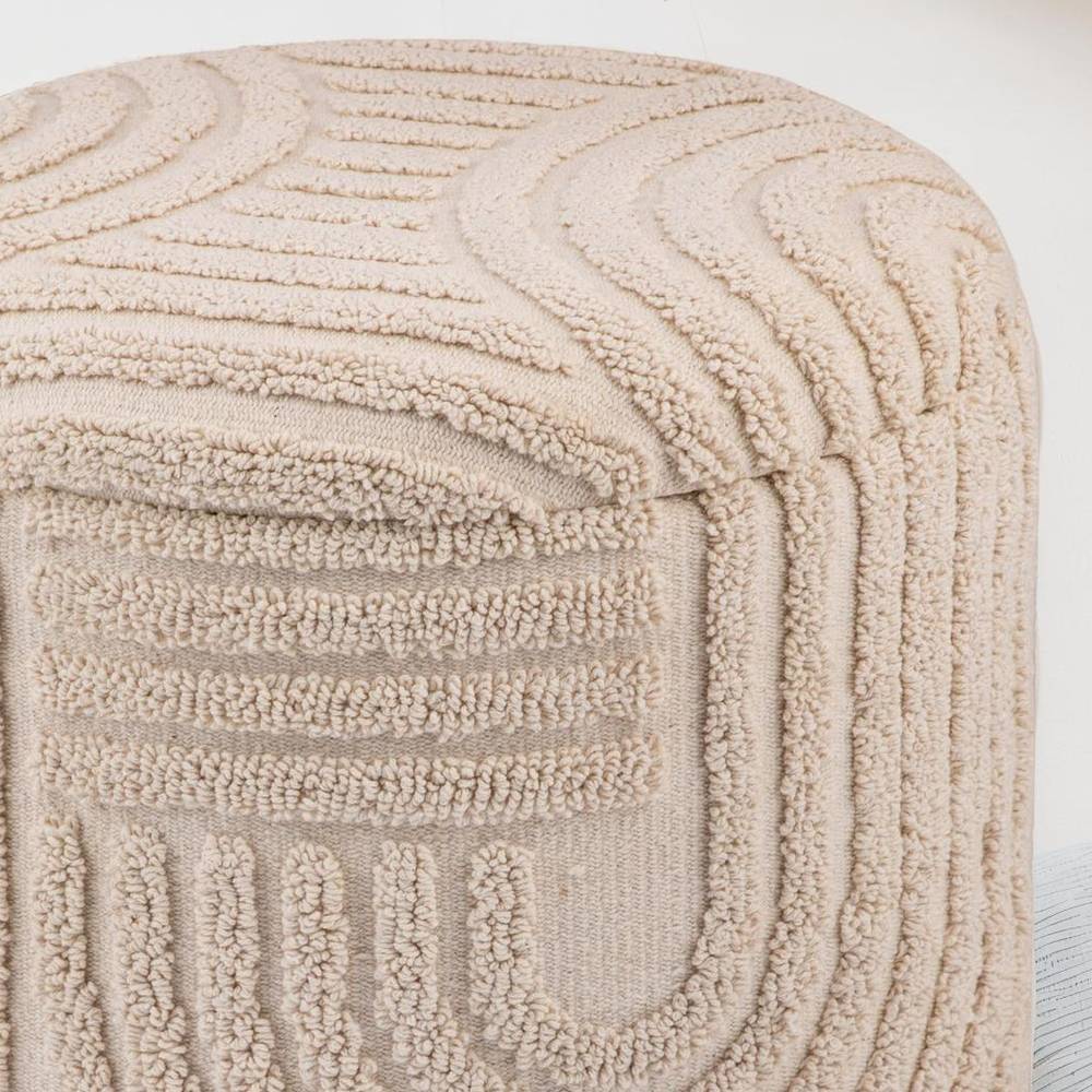 Polsterhocker mit Truhe in Beige - Pandorra