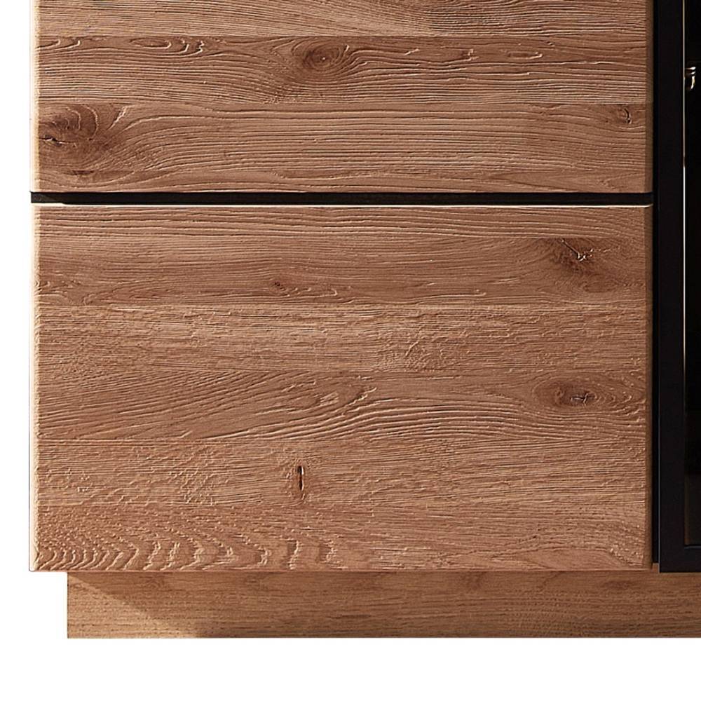 Wildeiche Bianco TV-Lowboard Detail der natürlichen Holzmaserung mit Astlöchern – Dritos